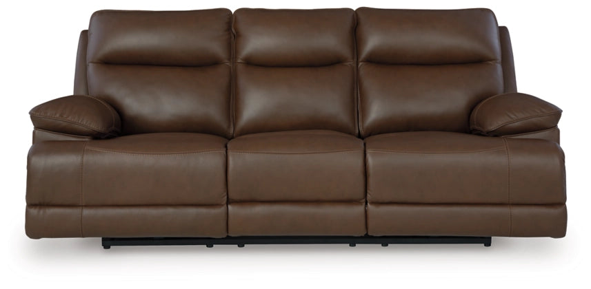 VonRyan PWR REC Sofa with ADJ Headrest;Tobacco