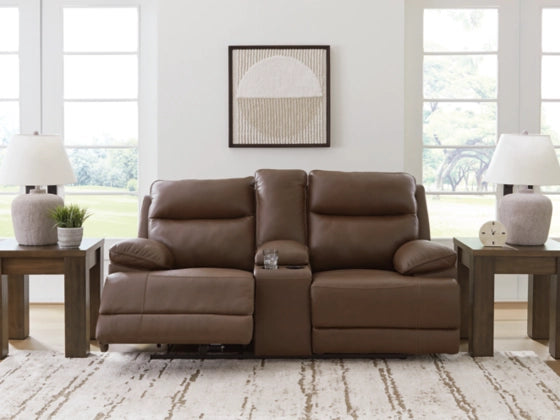VonRyan PWR REC Loveseat/CON/ADJ HDRST;Tabacco