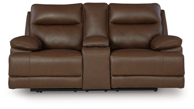 VonRyan PWR REC Loveseat/CON/ADJ HDRST;Tabacco