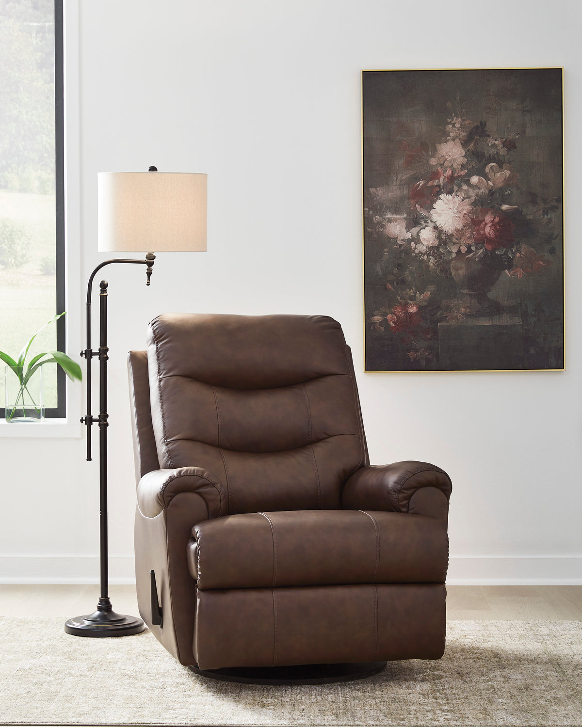 Dolinger Swivel Glider Recliner;Espresso