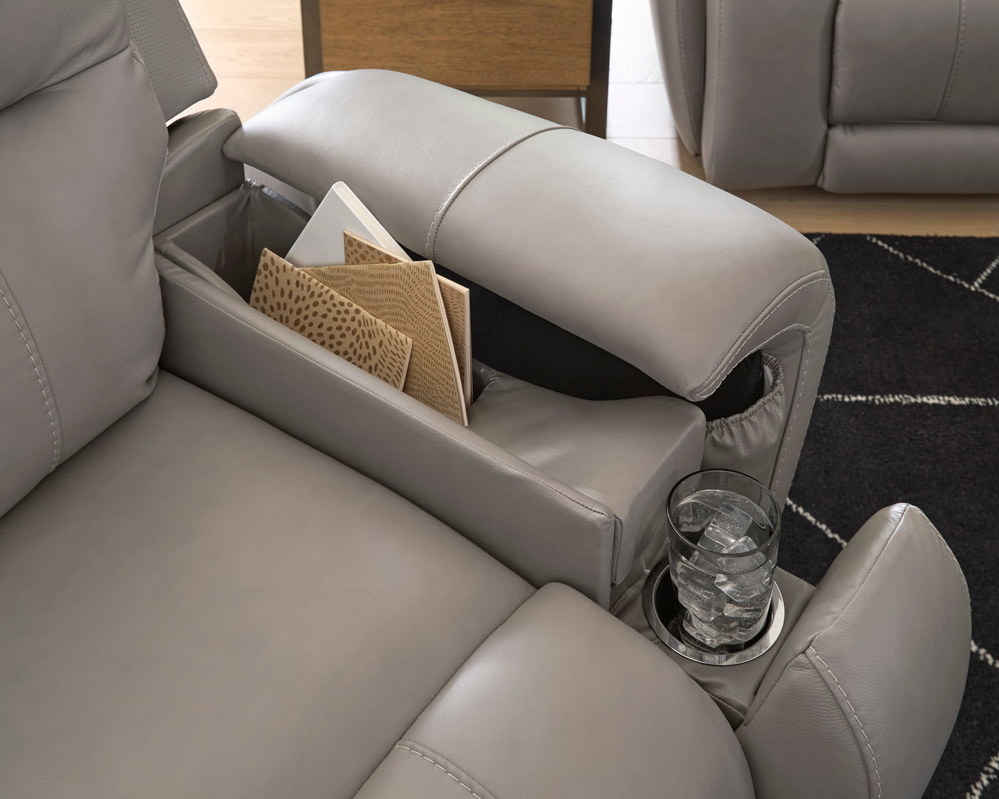 Trendsetter Power Recliner with Audio Seating;Ash