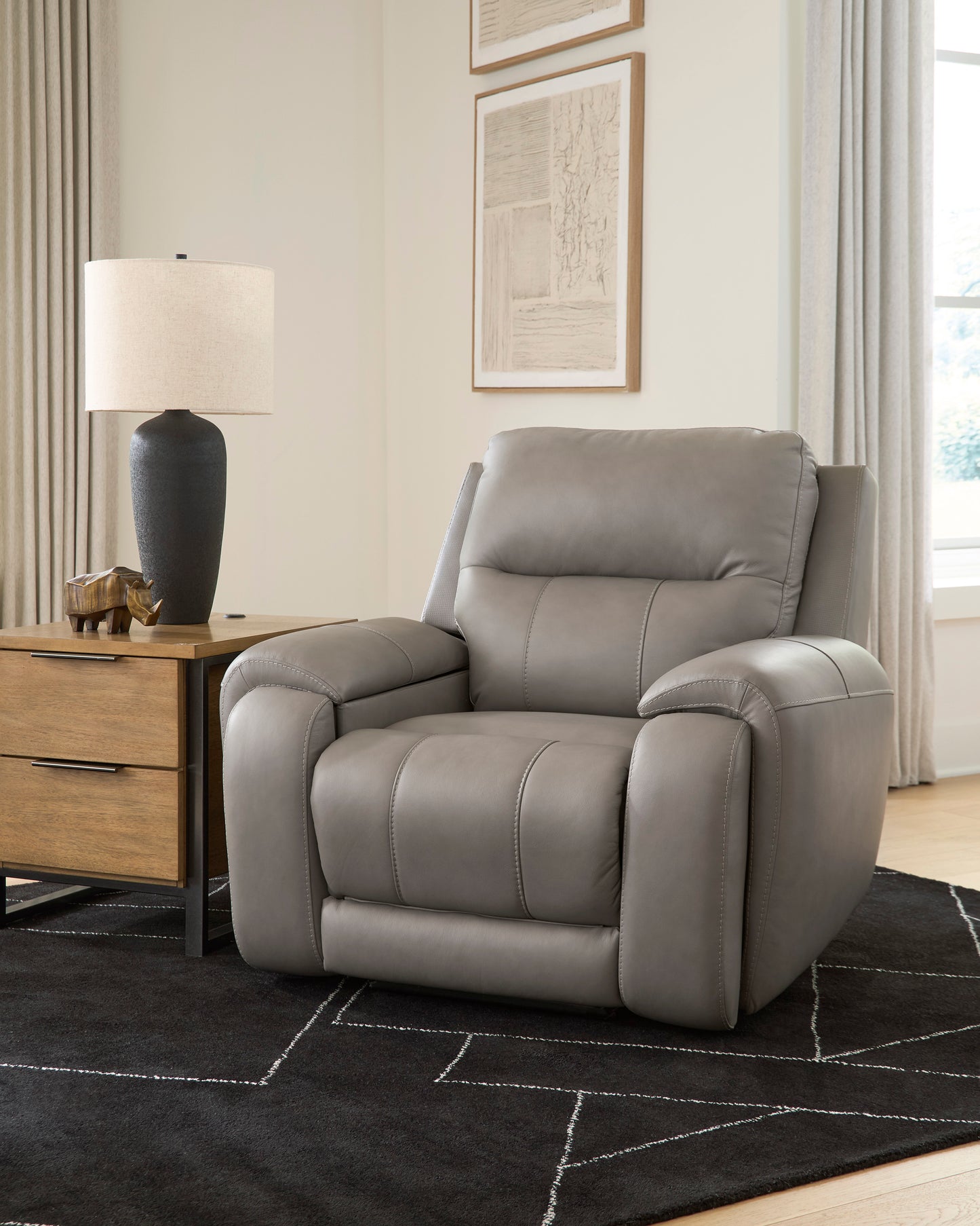 Trendsetter Power Recliner with Audio Seating;Ash