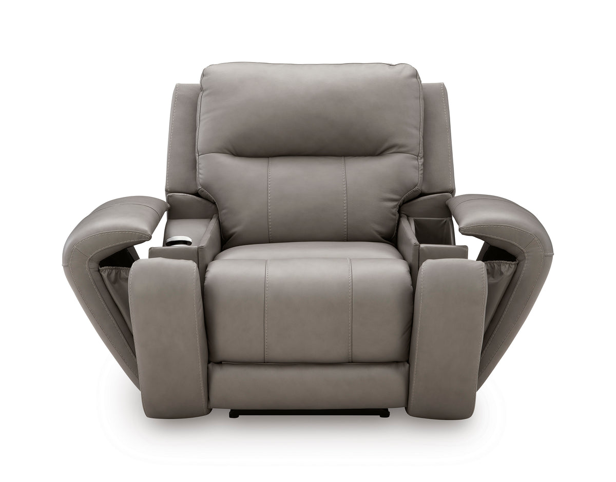 Trendsetter Power Recliner with Audio Seating;Ash