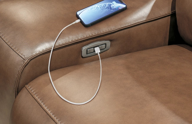 Silverbrooke PWR Recliner/ADJ Headrest; Caramel