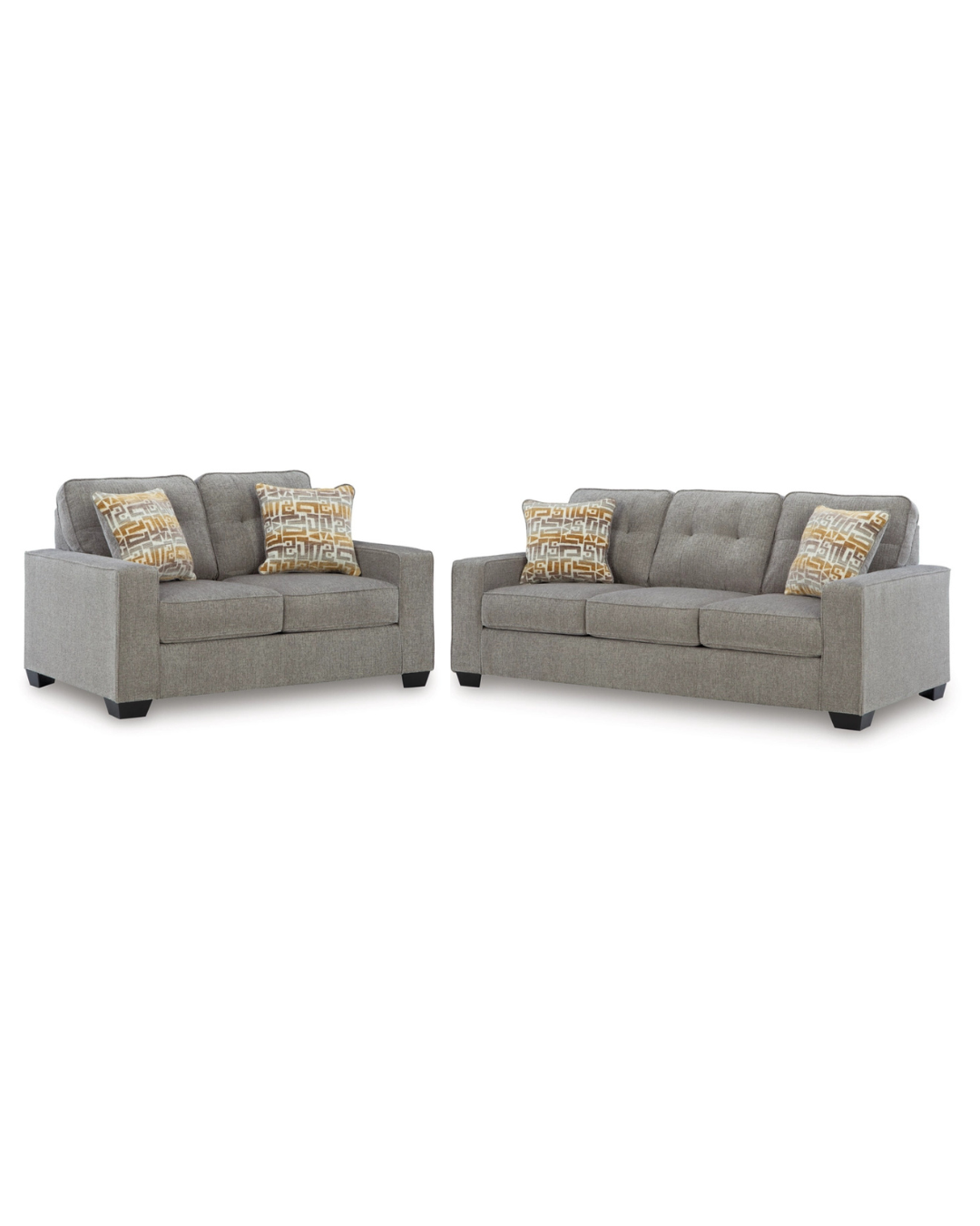 Storrow Sofa and Loveseat; Iron