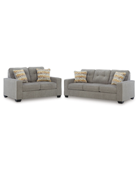 Storrow Sofa and Loveseat; Iron