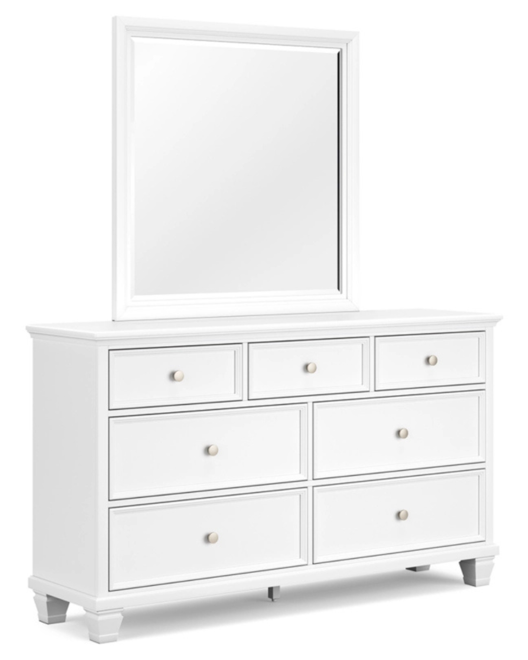 Fortman Dresser and Mirror; White