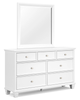 Fortman Dresser and Mirror; White