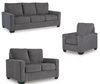 Rannis Sofa Set; Pewter