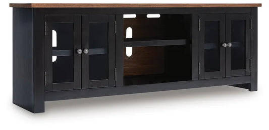 Wildenauer XL TV Stand w/Fireplace Option;Brown/Black