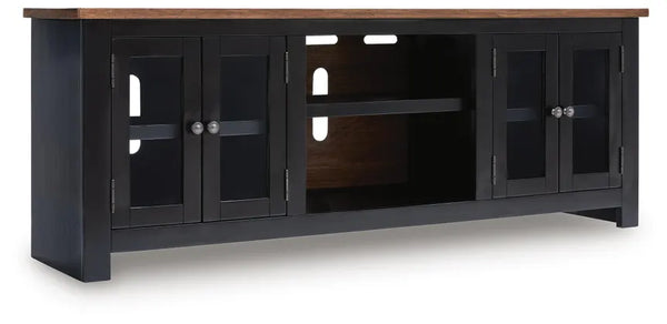 Wildenauer XL TV Stand w/Fireplace Option;Brown/Black