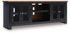 Wildenauer XL TV Stand w/Fireplace Option;Brown/Black
