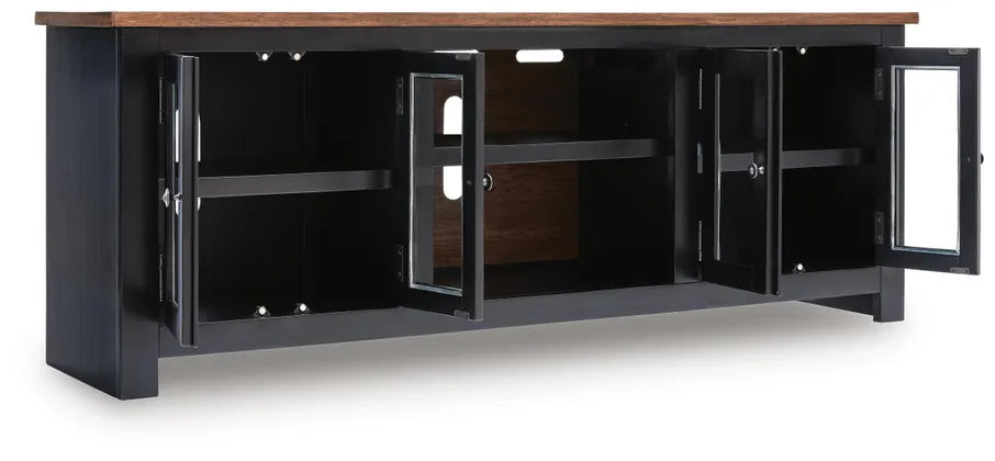 Wildenauer XL TV Stand w/Fireplace Option;Brown/Black