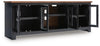 Wildenauer XL TV Stand w/Fireplace Option;Brown/Black