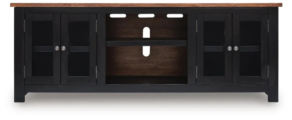 Wildenauer XL TV Stand w/Fireplace Option;Brown/Black