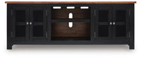 Wildenauer XL TV Stand w/Fireplace Option;Brown/Black