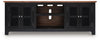 Wildenauer XL TV Stand w/Fireplace Option;Brown/Black