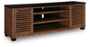 Kallari XL TV Stand w/Fireplace Option; Warm Brown/Black