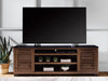 Kallari XL TV Stand w/Fireplace Option; Warm Brown/Black