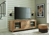 Rencott Extra Large TV Stand; Light Brown