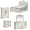 Arlendyne King Upholstered Bed With Mirrored Dresser, Chest and Nightstand