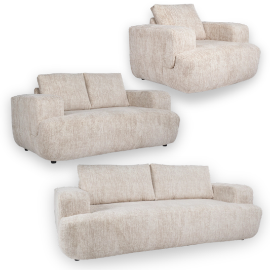 Bravestone Sofa Set;Parchment