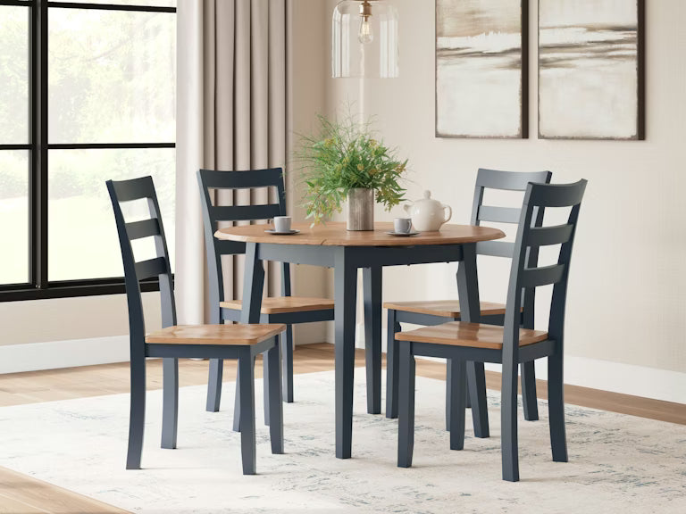 Gesthaven Dining Room Set with 4 chairs; Natural/Blue