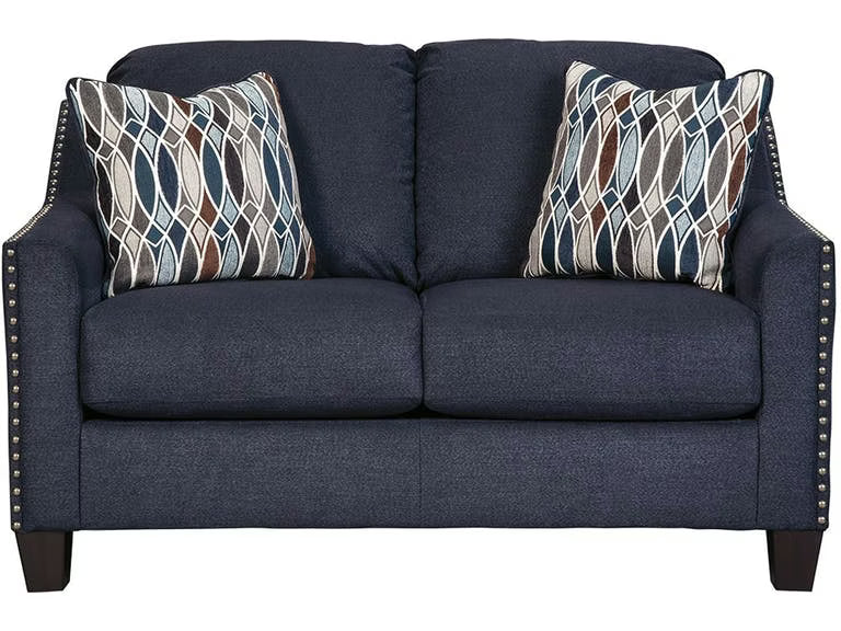 Creeal Heights Loveseat; Midnight Blue