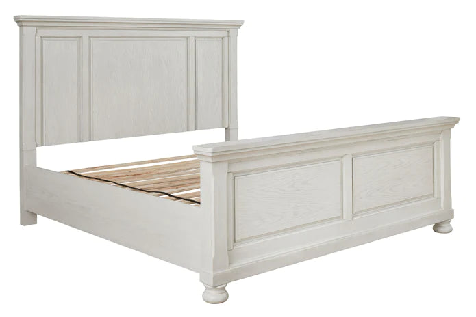 Robbinsdale King Panel Storage Bed with Mirrored Dresser, Chest and 1 Drawer Nightstand