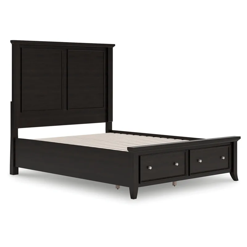 Bambori King Panel Bed;Dark Brown