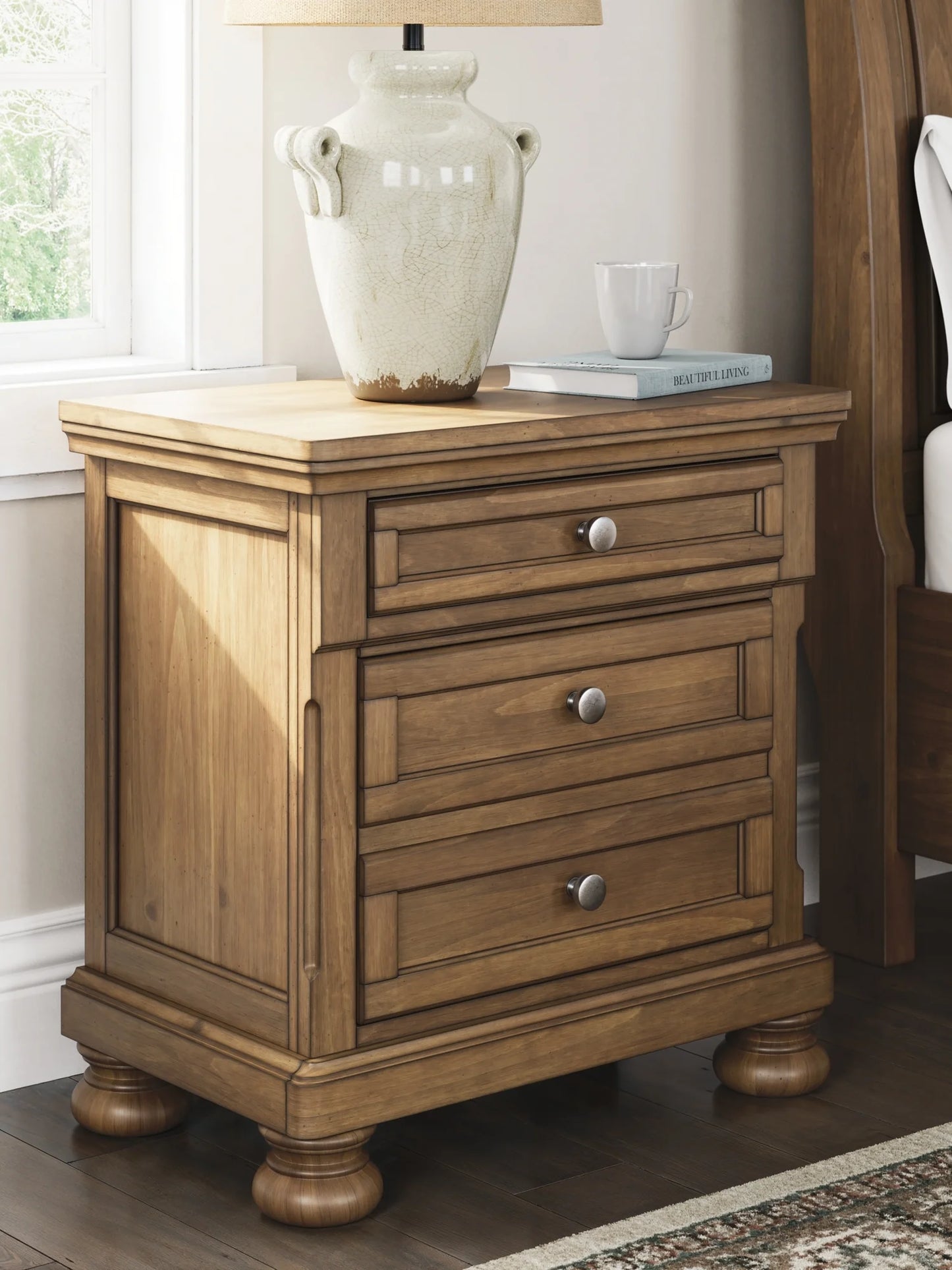 Vandenmore Two Drawer Night Stand;MediumBrown