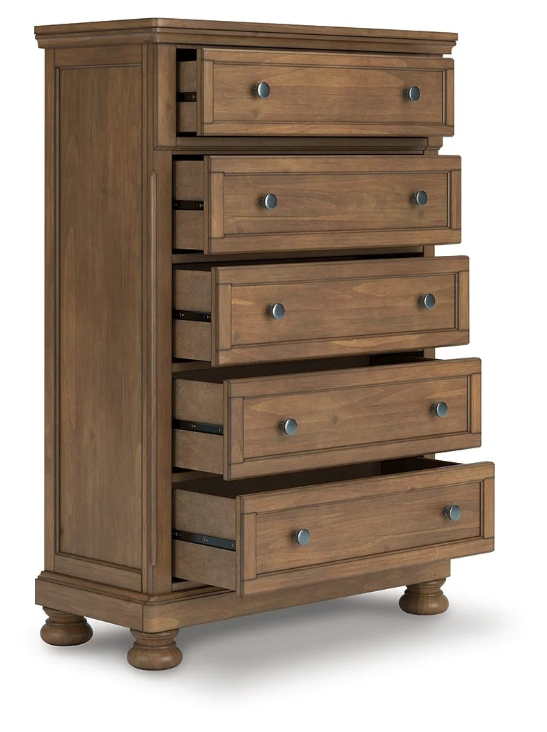 Vandenmore Five Drawer Chest;Medium Brown
