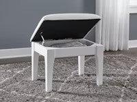 Chalanna Vanity Stool - White