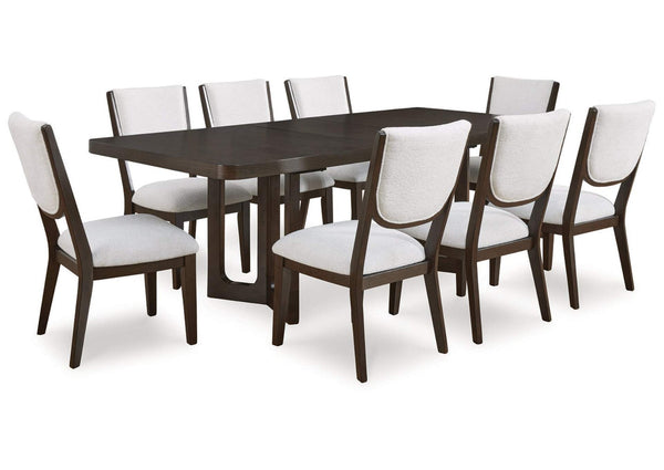 Breckington Rect Dining Room Extendable Table Set;Dark Brown