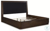 Kendamor King Upholstered Panel Bed;  Dark Brown