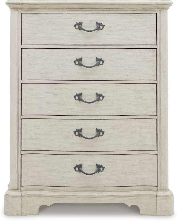 Arlendyne Five Drawer Chest;ANTIQUE WHITE
