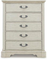 Arlendyne Five Drawer Chest;ANTIQUE WHITE
