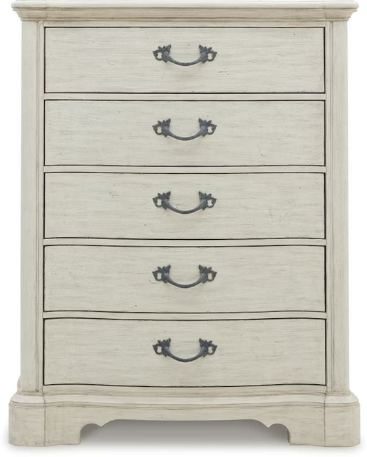 Arlendyne Five Drawer Chest;ANTIQUE WHITE