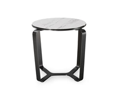 ROUND END TABLE-LANNISTONE;WHITE