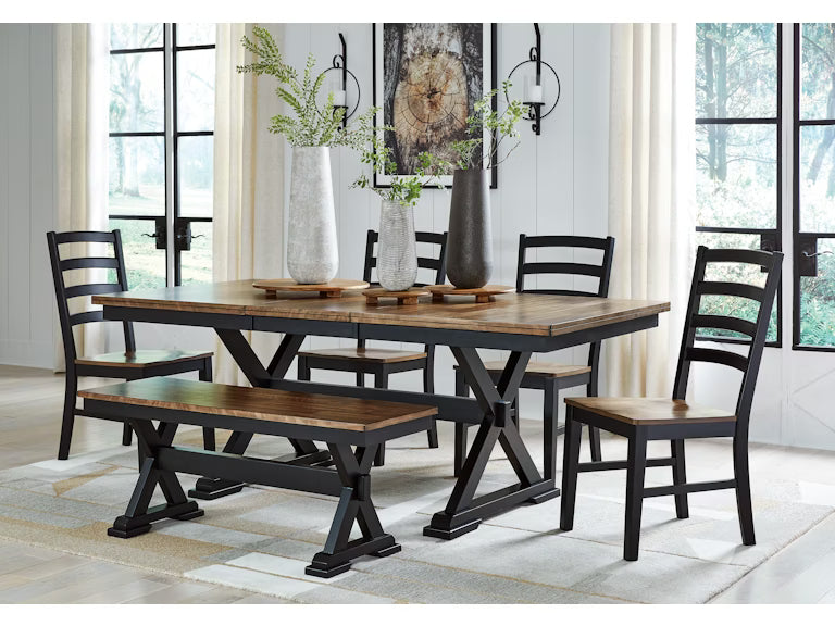 Wildenauer Dining Room Table Set; Brown/Black