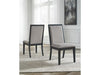 Foyland Dining UPH Side Chair;Black/Gray