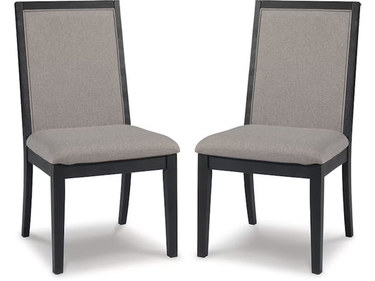 Foyland Dining UPH Side Chair;Black/Gray
