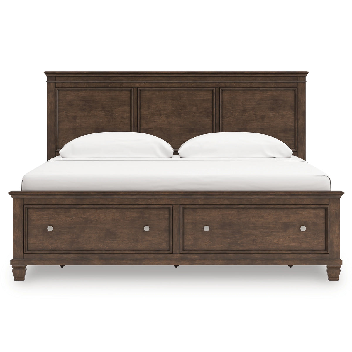 Danabrin Queen storage footboard with roll slates;Brown