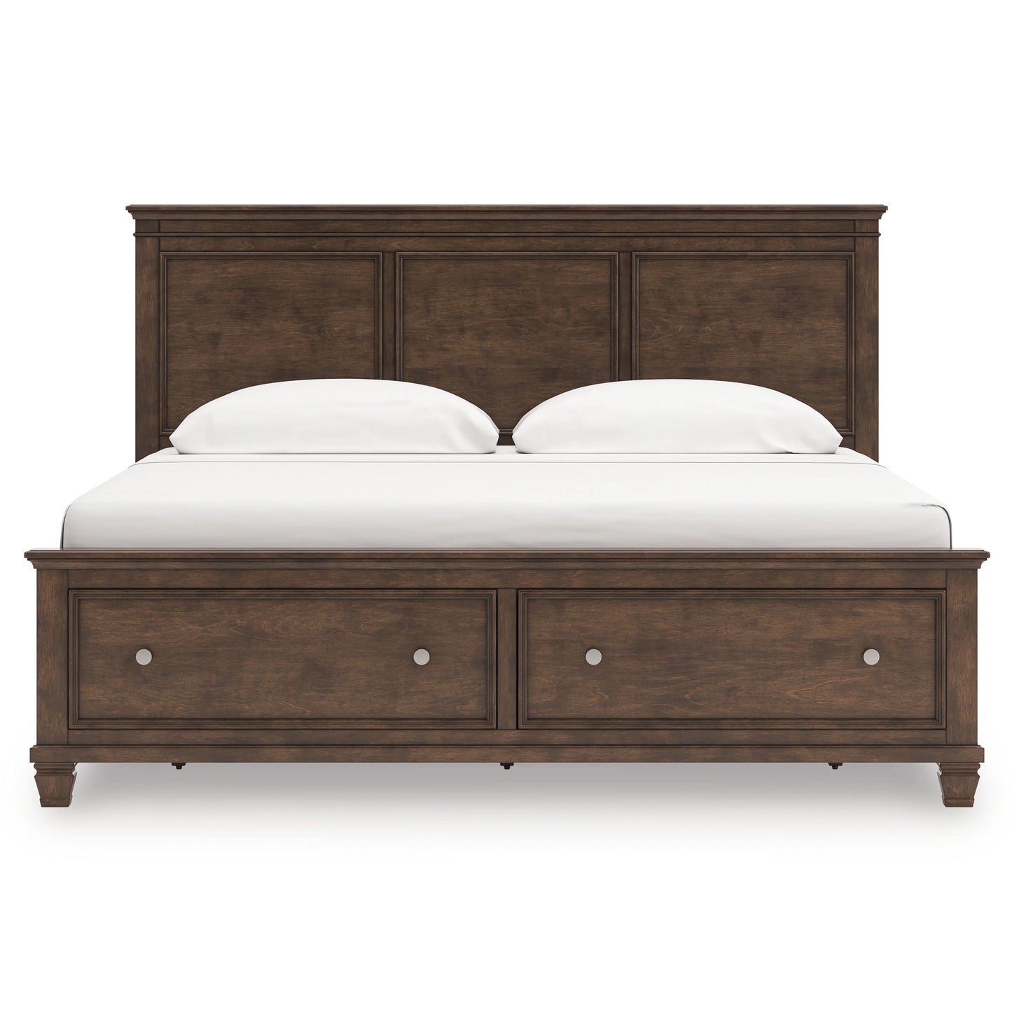 Danabrin Queen storage footboard with roll slates;Brown