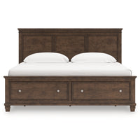 Danabrin Queen storage footboard with roll slates;Brown