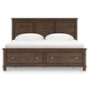Danabrin Queen storage footboard with roll slates;Brown