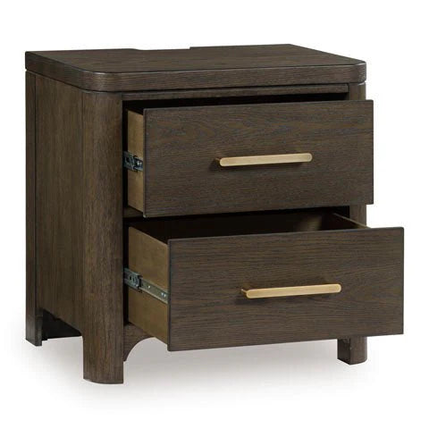 Darimore Two Drawer Night Stand;Burnished Brown