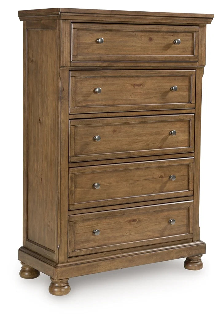 Vandenmore Five Drawer Chest;Medium Brown