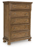 Vandenmore Five Drawer Chest;Medium Brown
