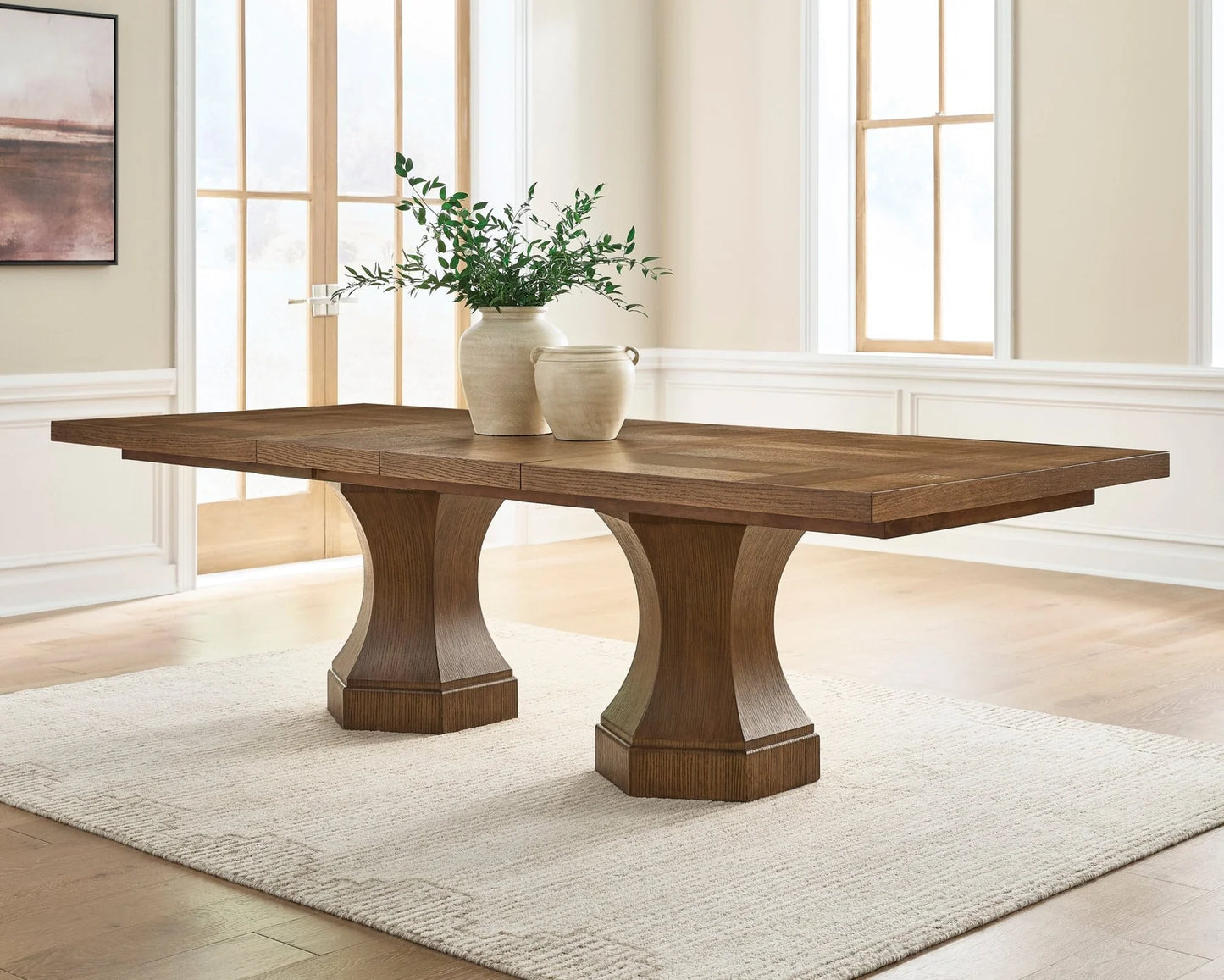 Jorlaina Rect Dining Table Base and Top;Brown